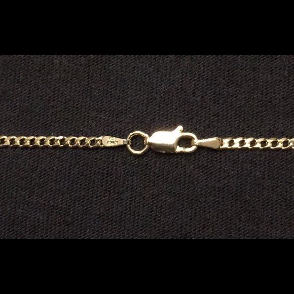 Gold Chain Vermeil Cuban 18in 2mm .925 Italy - Picture 3 of 3